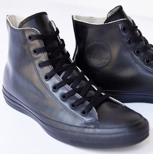 Womens Rubber Matte Black Hightop Converse